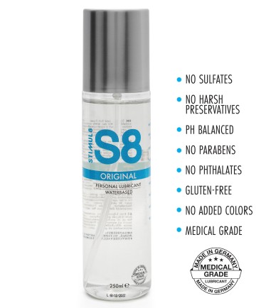 S8 - Waterbase Lube, 250ml, vattenbaserat i större flaska