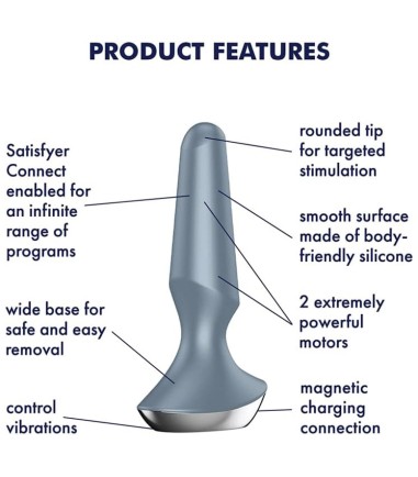 Satisfyer - Plug-ilicious 2, Ice, analplugg med vibration