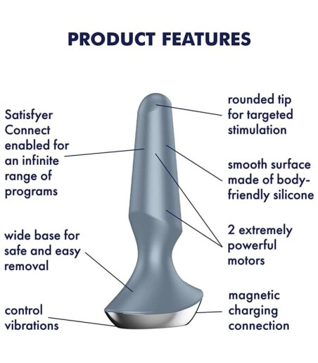 Satisfyer - Plug-ilicious 2, Ice, analplugg med vibration