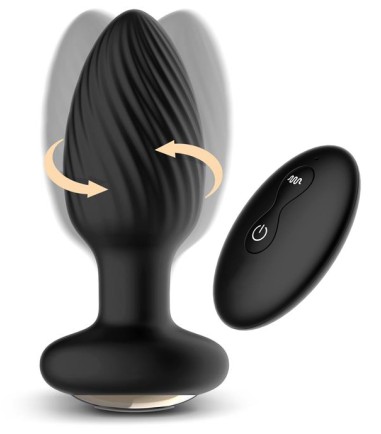 Drago 2 - Twister Vibrating Anal Plug & Remote, vibrerande och vridande analplugg