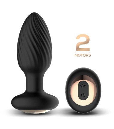 Drago 2 - Twister Vibrating Anal Plug & Remote, analplugg med två motorer