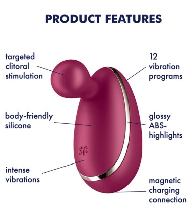 Satisfyer - Spot On 1, Berry, klitorisvibrator i silikon
