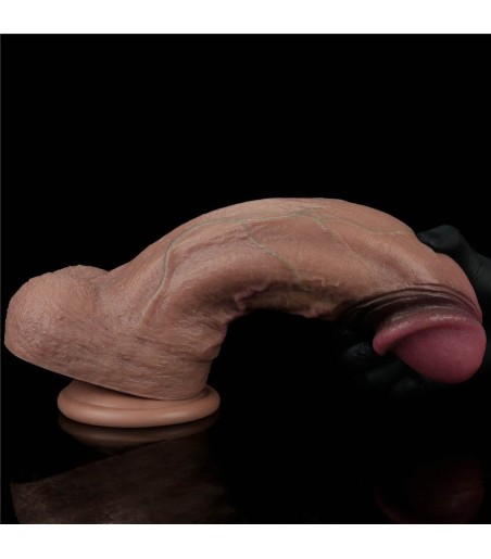 LoveToy - Dual-Layered Silicone Cock, 11" - Dark