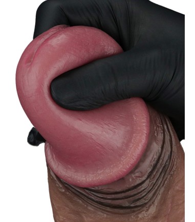 LoveToy - Dual-Layered Silicone Cock, 11" - Dark, extra mjukt ollon