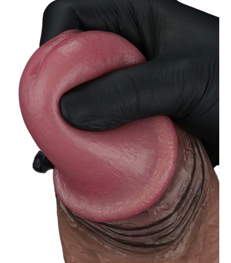 LoveToy - Dual-Layered Silicone Cock, 11" - Dark, extra mjukt ollon