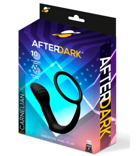 AfterDark - Carnelian Vibrating Anal Plug, prostatastimuland med penisring