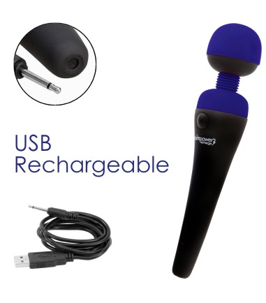 PalmPower - Recharge Wand Massager, Blue, uppladdningsbar wand