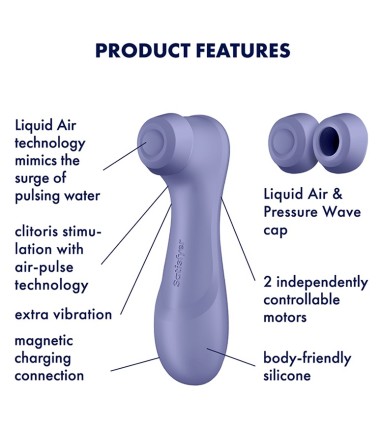 Satisfyer - Pro 2 Generation 3, Double Air Pulse Vibrator, täckt av fin silikon hela vägen