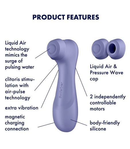 Satisfyer - Pro 2 Generation 3, Double Air Pulse Vibrator, täckt av fin silikon hela vägen
