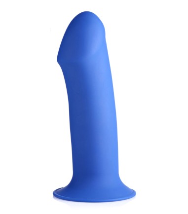 Squeeze-It - Thick Flexible Dildo, Blue, mjuk och flexibel