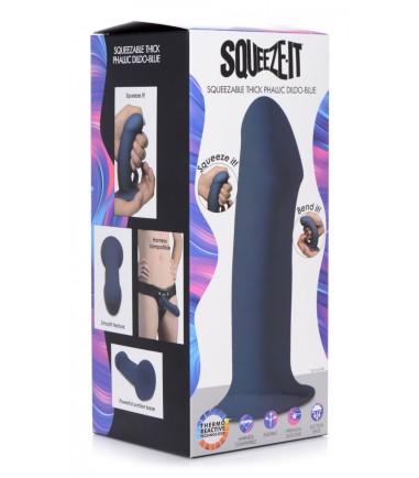Squeeze-It - Thick Flexible Dildo, Blue