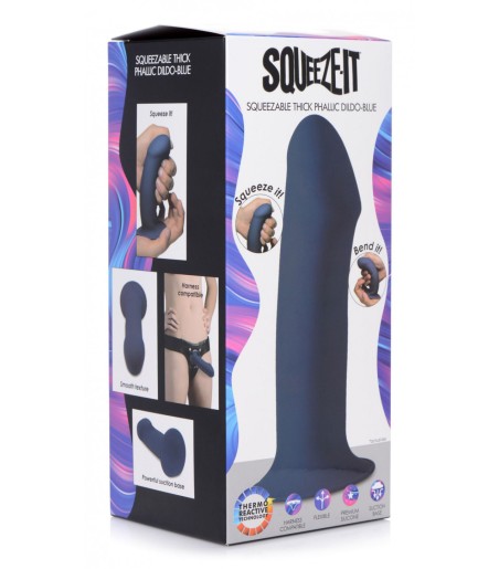 Squeeze-It - Thick Flexible Dildo, Blue