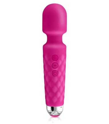 Rechargeable Silicone Love Wand, Pink, snygg wand med rosa silikon och flexibel hals.