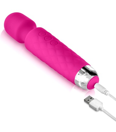 Rechargeable Silicone Love Wand, Pink, starka vibration och uppladdningsbar.