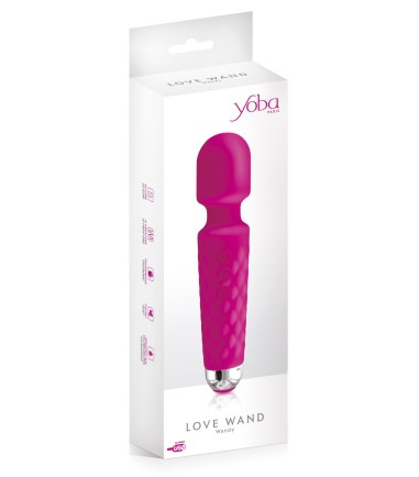 Rechargeable Silicone Love Wand, Pink, flera styrkor och program.