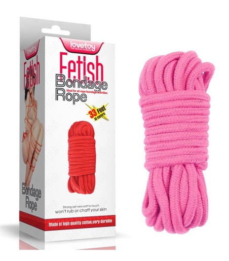 Lovetoy - Soft Bondage Rope, 10m - Pink
