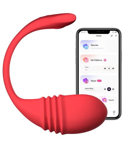 Lovense - Vulse App-Controlled Thrusting Egg Vibrator, stötande ägg me vibrationer och skön stimulering av g-punkten