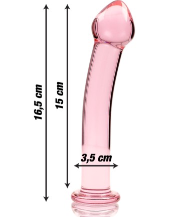 Model 11 Dildo, Pink, lagom stor dildo av glas