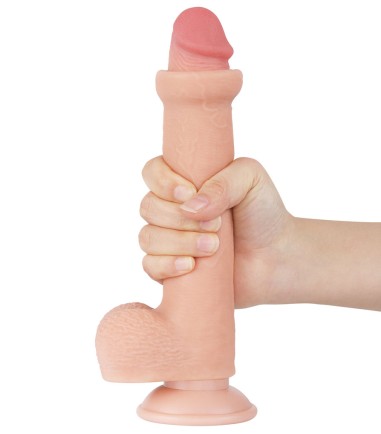 Sliding Skin Dual Layer Dong 9" with Detachable Suction Cup, mjuk och skön