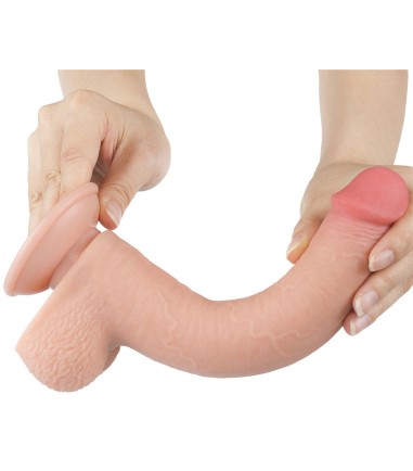 Sliding Skin Dual Layer Dong 9" with Detachable Suction Cup, flexibel dong