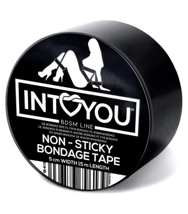 IntoYou, Non-Sticky Bondage Tape - Black, svart tejp för kinkiga lekar