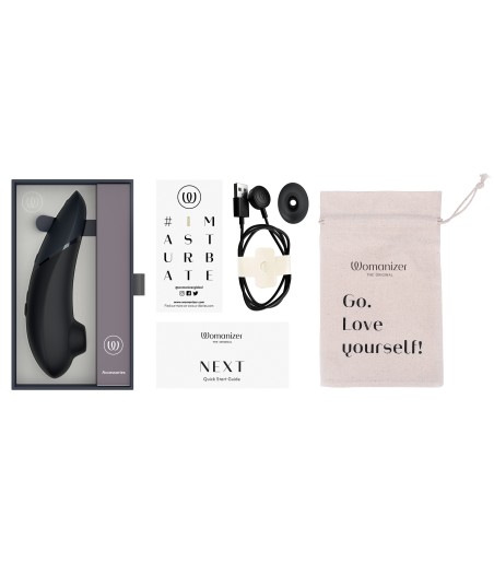 Womanizer - Premium Next, Black, extra munstycke