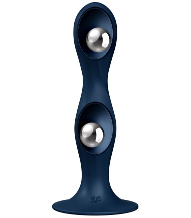 Satisfyer - Double Ball-R, Blue - en plugg med rörliga kulor