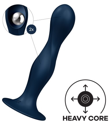 Satisfyer - Double Ball-R, Blue, tunga kulor som rör sig på insidan