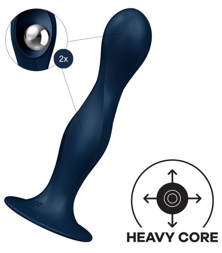 Satisfyer - Double Ball-R, Blue, tunga kulor som rör sig på insidan