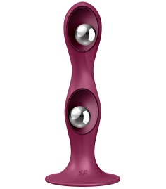 Satisfyer - Double Ball-R, Red, för både anala och vaginala lekar