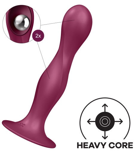 Satisfyer - Double Ball-R, Red, rörliga metallkulor på insidan