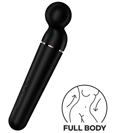 Satisfyer - Planet Wand-er, Black, mjuk stimulering med rund knopp