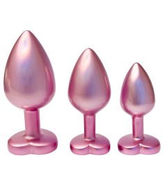 Gleaming Love Plug - Pearl Pink, Set, set av 3 pärlrosa analpluggar i olika storlekar