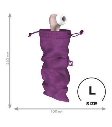 Satisfyer - Treasure Bag - L, Purple, försvara dina leksaker i denna luddfria påse