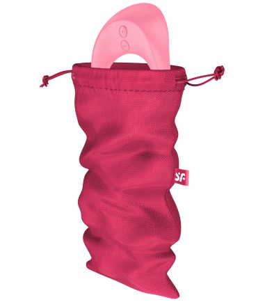 Satisfyer - Treasure Bag - M, Pink, rosa påse för sexleksaker. Luddar ej.