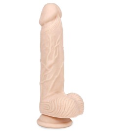 Liquid Silicone Dual Layer Dildo - 21cm, Light, riktigt ljus dong, med mjukare yta