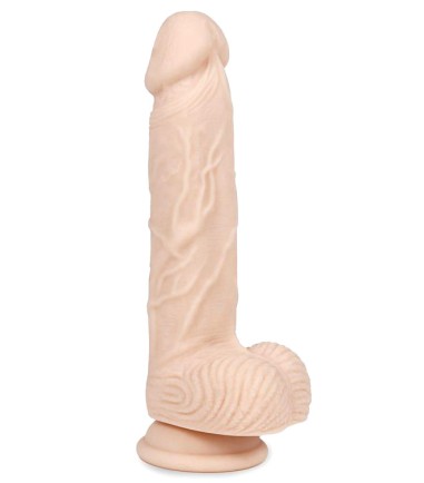 Liquid Silicone Dual Layer Dildo - 21cm, Light, riktigt ljus dong, med mjukare yta