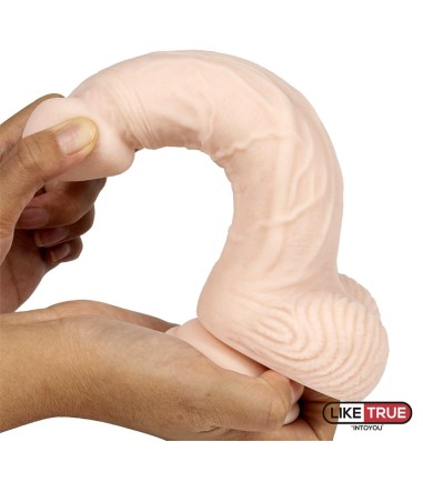 Liquid Silicone Dual Layer Dildo - 21cm, Light, mycket flexibel dong