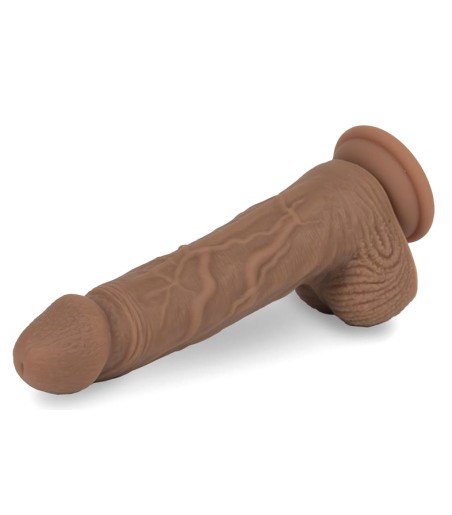 Liquid Silicone Dual Layer Dildo - 21cm, Brown