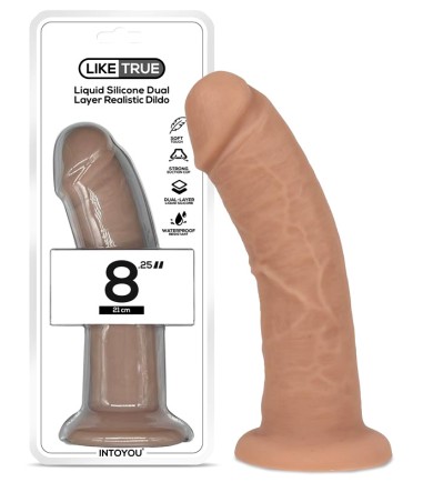 Liquid Silicone Dual Layer Dildo - 21cm, flytande silikon, extra tjock