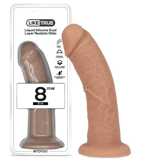 Liquid Silicone Dual Layer Dildo - 21cm, flytande silikon, extra tjock