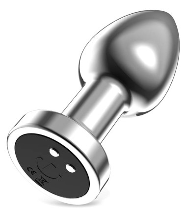 AfterDark - Dimpor Chrome Anal Plug with Vibration, Large, stor analplugg med vibration