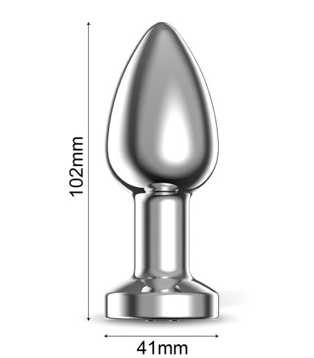 AfterDark - Dimpor Chrome Anal Plug with Vibration, Large, större storlek!