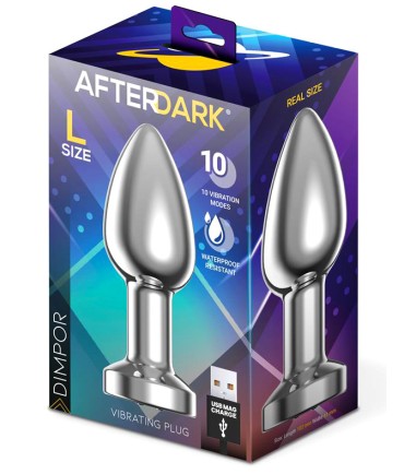 AfterDark - Dimpor Chrome Anal Plug with Vibration, Large