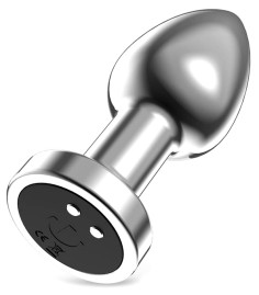 AfterDark - Dimpor Chrome Anal Plug with Vibration, Medium, skön plugg i metall med vibration