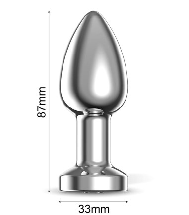 AfterDark - Dimpor Chrome Anal Plug with Vibration, Medium, lagom storlek