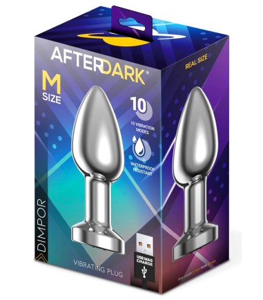 AfterDark - Dimpor Chrome Anal Plug with Vibration, Medium