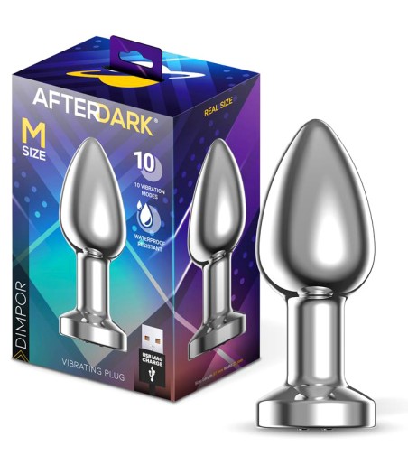 AfterDark - Dimpor Chrome Anal Plug with Vibration, Medium