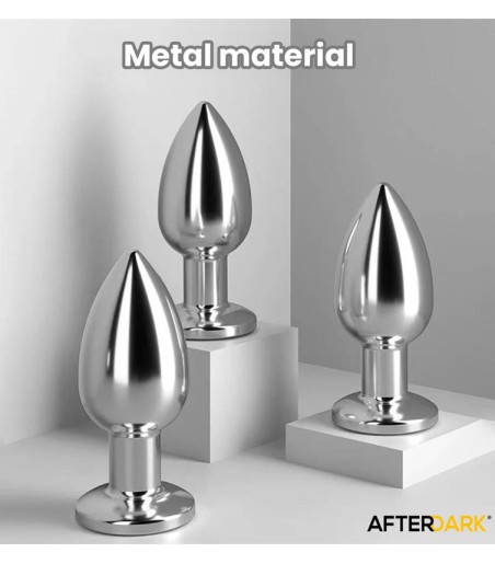 AfterDark - Dimpor Chrome Anal Plug with Vibration, Medium