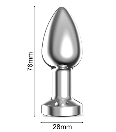 AfterDark - Dimpor Chrome Anal Plug with Vibration, Small, mindre plugg